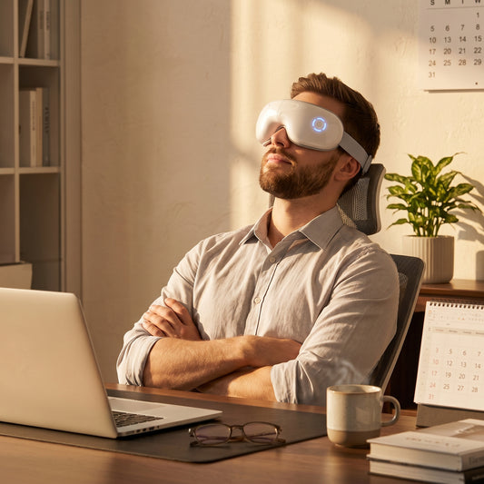 VistaRelief™ Eye Massager – Heat, Air Pressure & Bluetooth